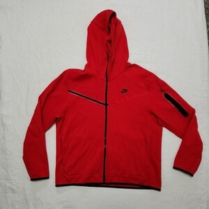 Mens Nike Sportswear TECH FLEECE Full-Zip Hoodie Red Sz XL CU4489-657